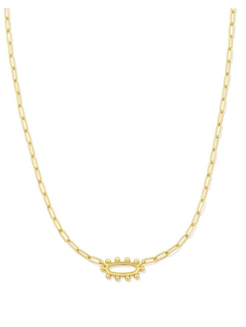 New!Kendra Scott Emma 14KGold Link Open Framed Pendant Necklace Y2K Cottagecore - Picture 4 of 5